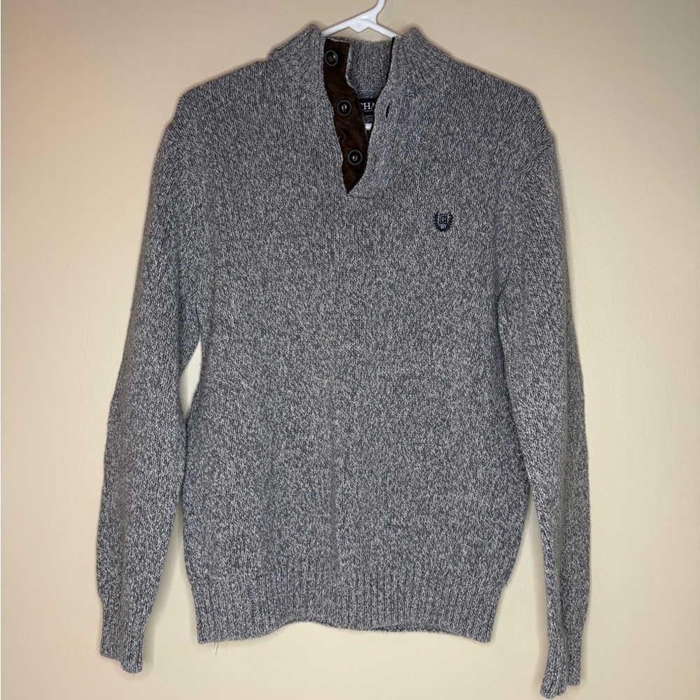 Chaps Gray Zip-Up Sweater for Men